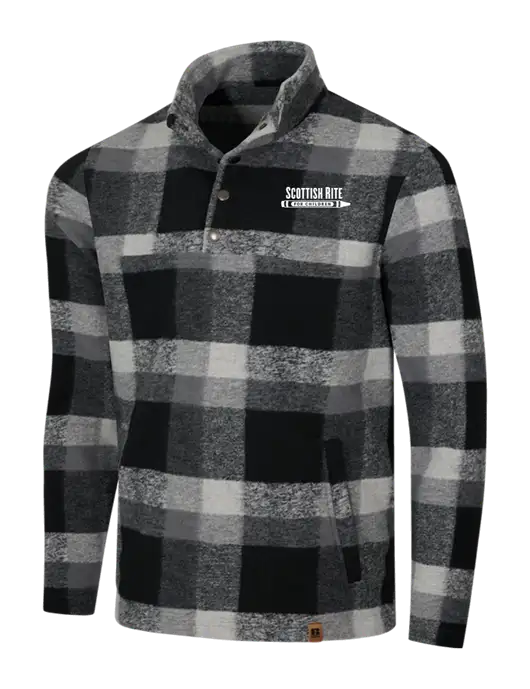 Russell Outdoors Black/White Plaid Basin Snap Pullover w/Scottish Rite for Children Logo