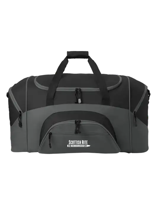 Standard Colorblock Black/Dark Grey Sport Duffel w/Scottish Rite for Children Logo