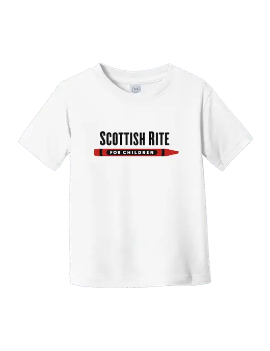 Rabbit Skins White Toddler Fine Jersey Tee w/Scottish Rite for Children Logo