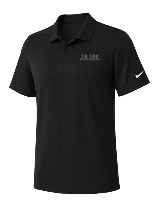 Nike Black Dry Essential Solid Polo w/Scottish Rite for Children Logo