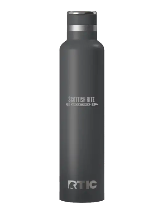 RTIC Journey 26 oz Charcoal Bottle w/Scottish Rite for Children Logo