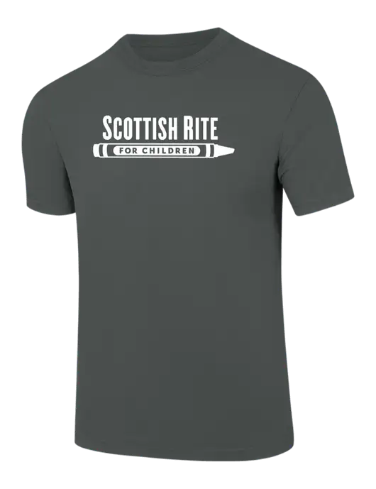 Comfort Colors 6.1 oz Dark Grey Heather Heavyweight Ring Spun T-Shirt w/Scottish Rite for Children Logo