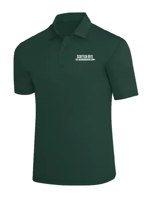 Dark Green Silk Touch Polo w/Scottish Rite for Children Logo