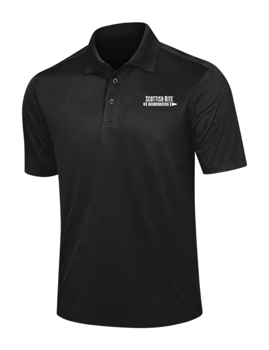 Black Diamond Textured Jacquard Polo w/Scottish Rite for Children Logo