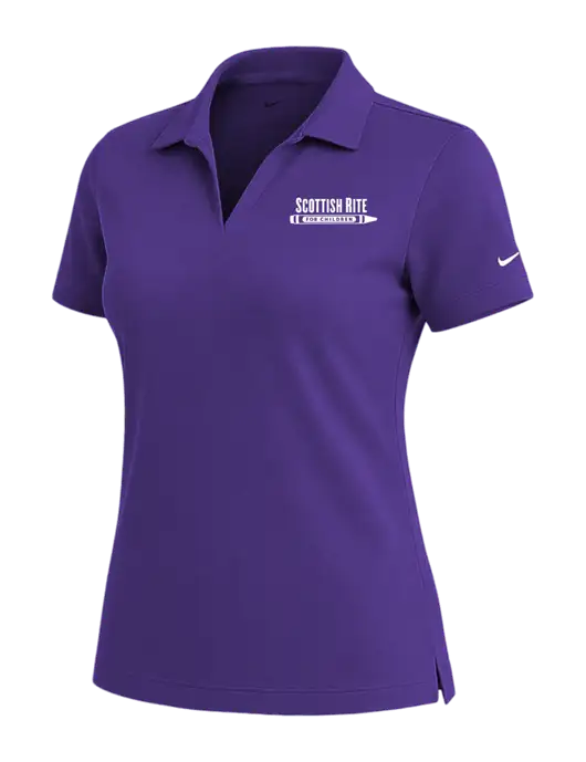 NIKE Purple Womens Dri-Fit Micro Pique Polo w/Scottish Rite for Children Logo