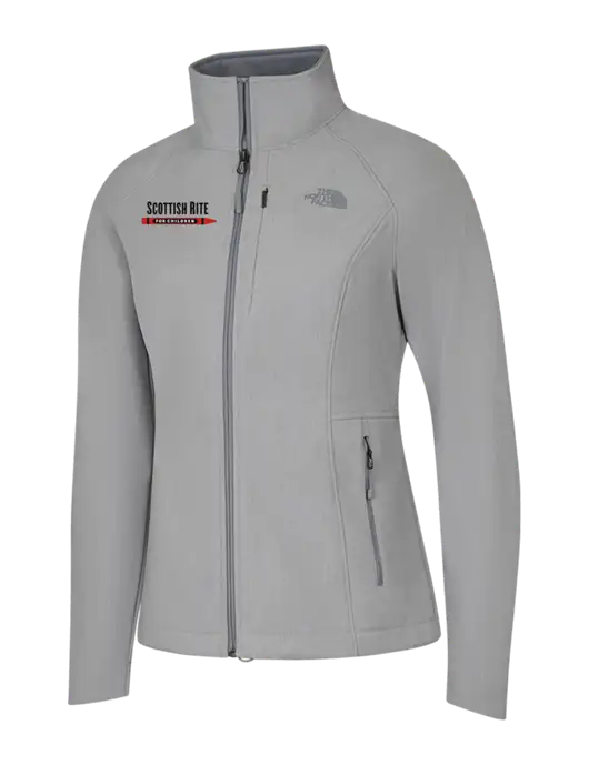 North Face Womens Light Grey Heather Apex Barrier Soft Shell Jacket  w/Scottish Rite for Children Logo