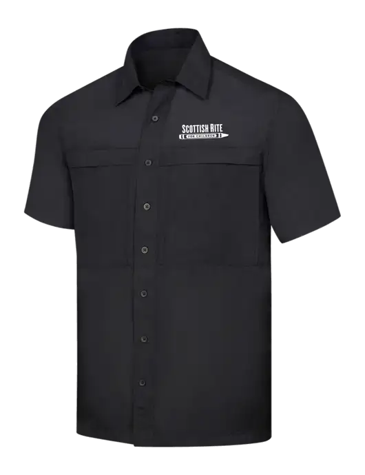 Black Short Sleeve UV Daybreak Shirt w/Scottish Rite for Children Logo