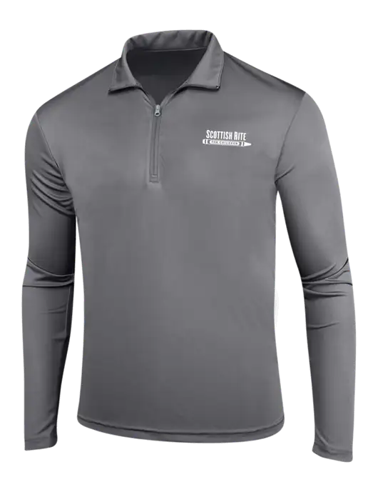 Medium Grey PosiCharge Competitor 1/4 Zip Pullover w/Scottish Rite for Children Logo