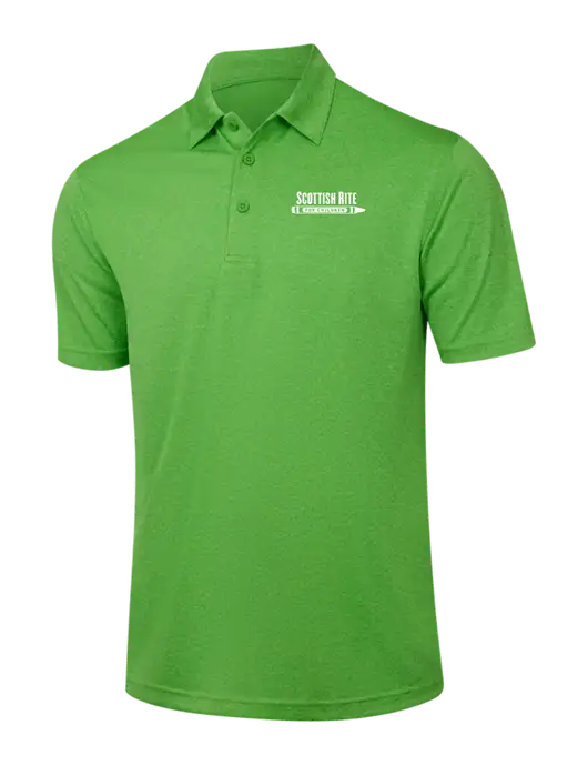 Kelly Green Heather Contender Polo w/Scottish Rite for Children Logo