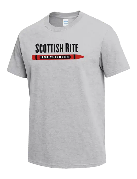 Light Grey Heather Heavyweight 6.1 oz T-Shirt w/Scottish Rite for Children Logo