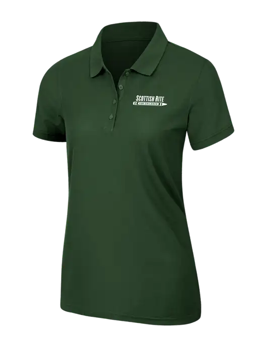 Dark Green Womens Core Classic Pique Polo w/Scottish Rite for Children Logo