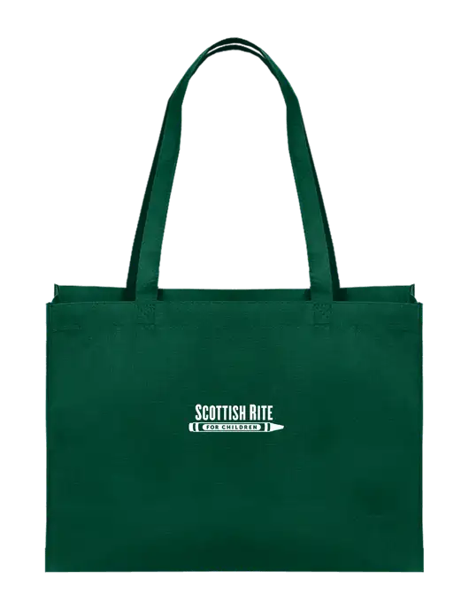 Eco Reusable Dark Green Tote w/Scottish Rite for Children Logo