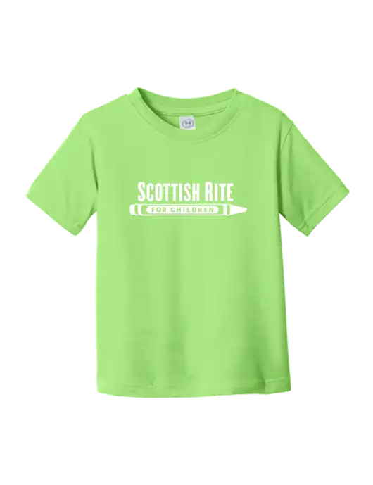 Rabbit Skins Key Lime Toddler Fine Jersey Tee w/Scottish Rite for Children Logo