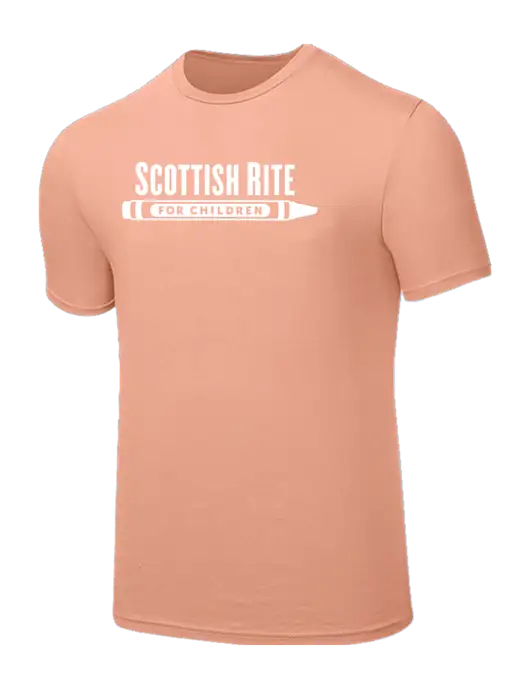 Seriously Soft Light Peach T-Shirt w/Scottish Rite for Children Logo