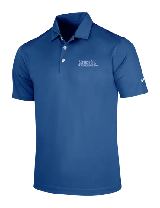 NIKE Dark Royal Dri-Fit Vertical Mesh Polo w/Scottish Rite for Children Logo