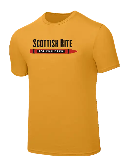 Seriously Soft Yellow Gold T-Shirt w/Scottish Rite for Children Logo