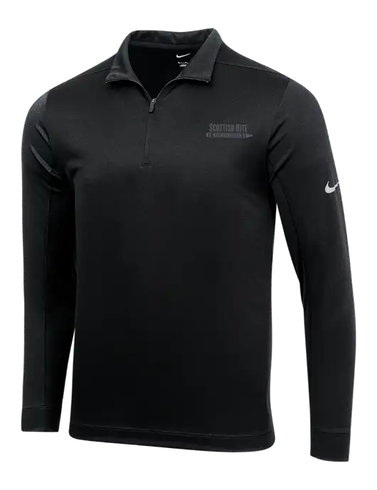 NIKE Black Dry 1/2 Zip Cover-Up w/Scottish Rite for Children Logo