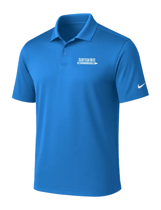 NIKE Light Royal Victory Solid Polo w/Scottish Rite for Children Logo