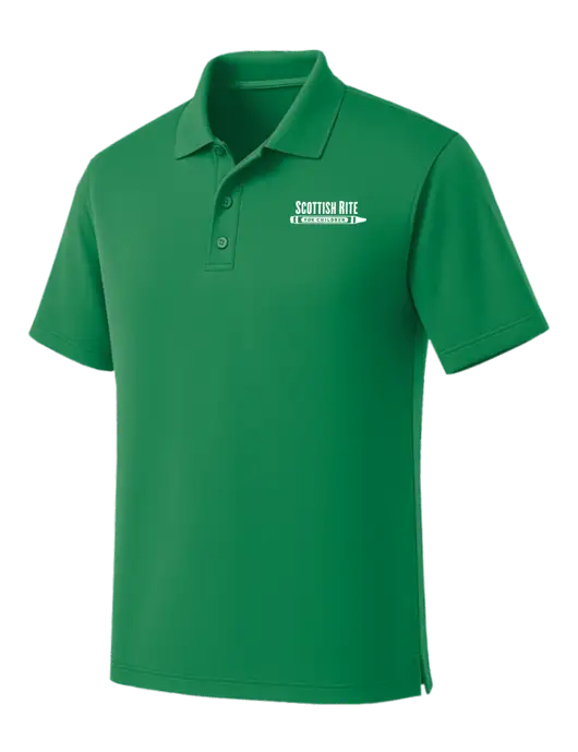Kelly Green Dry Zone UV Micro Mesh Polo w/Scottish Rite for Children Logo