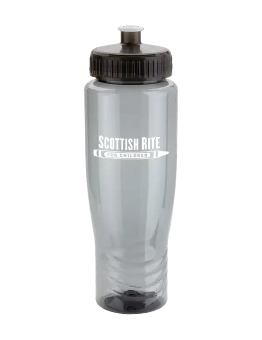Roam Smoke 28 oz Eco-Polyclear Bottle with Push Pull Lid w/Scottish Rite for Children Logo