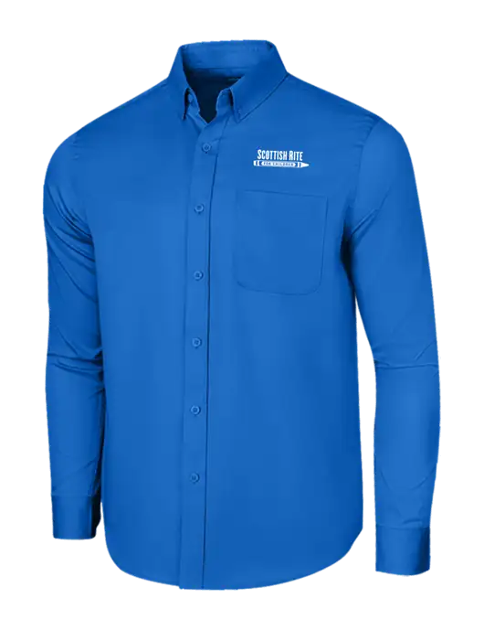 Long Sleeve Royal Blue Superpro React Twill Shirt w/Scottish Rite for Children Logo