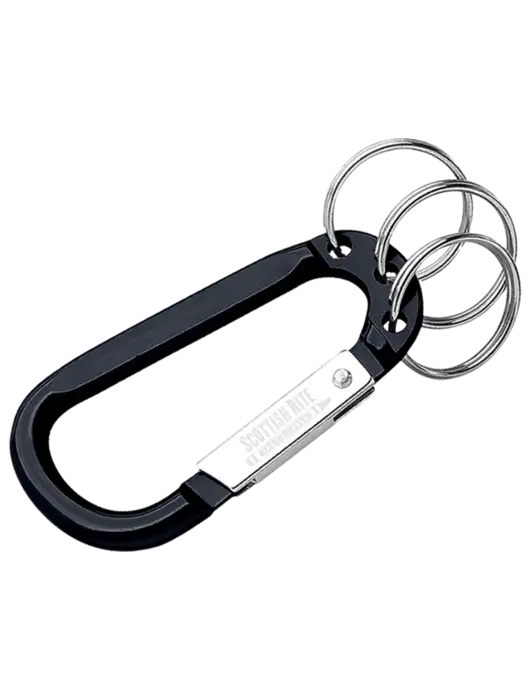 Black 3 Ring Carabiner Clip w/Scottish Rite for Children Logo