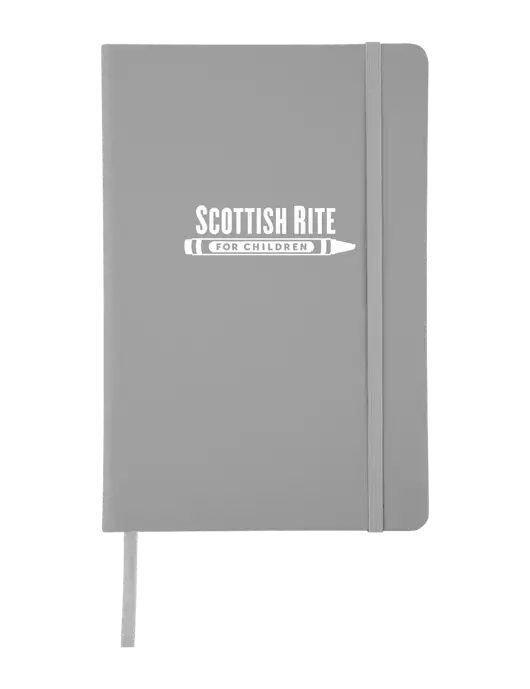 Light Medium Grey Comfort Touch Bound Journal 5 ¾" W x 8 ½” H w/Scottish Rite for Children Logo