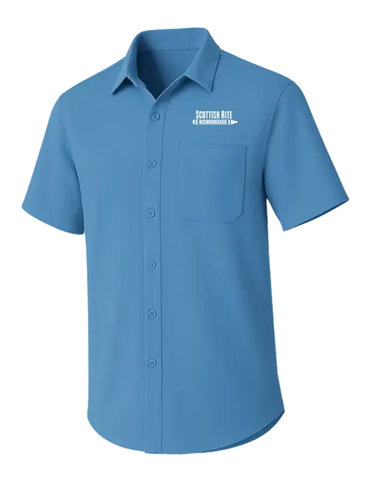 Carolina Blue Short Sleeve UV Dockside Shirt w/Scottish Rite for Children Logo
