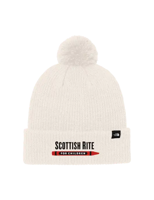 The North Face Ivory Pom Beanie w/Scottish Rite for Children Logo