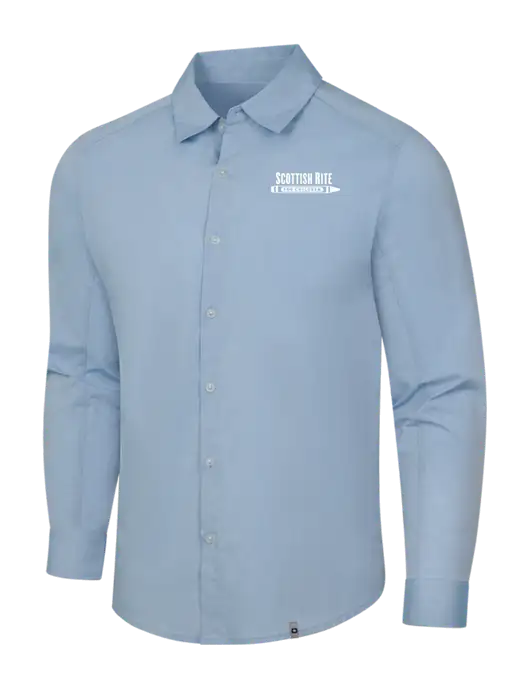 OGIO Light Blue Commuter Woven Shirt w/Scottish Rite for Children Logo