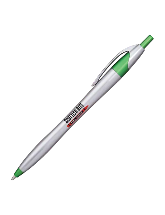 Novella Green/Chrome Bright Pen - Blue Ink w/Scottish Rite for Children Logo
