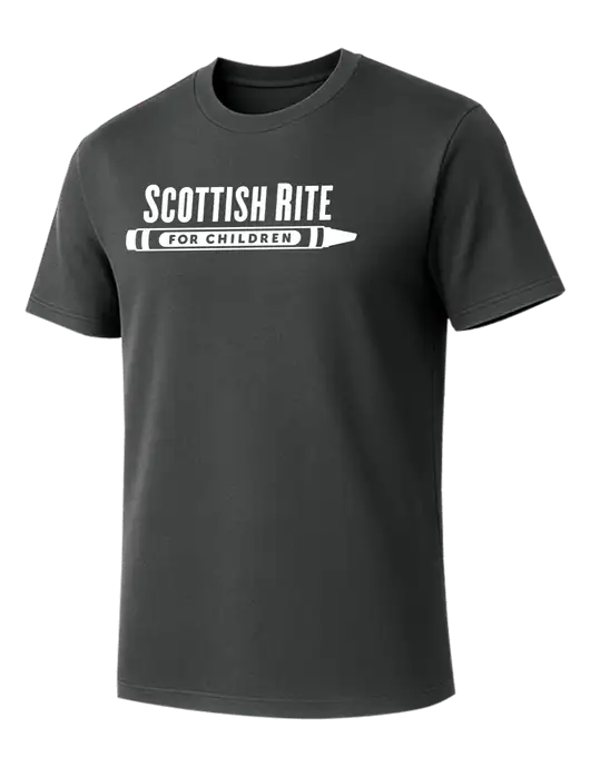 Allmade Charcoal Grey Organic Cotton Tee w/Scottish Rite for Children Logo