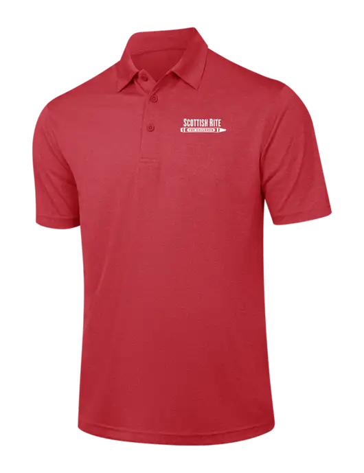 Red Heather Contender Polo w/Scottish Rite for Children Logo