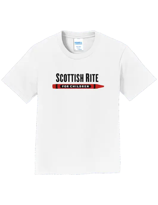 Youth Ring Spun White 4.5 oz T-Shirt w/Scottish Rite for Children Logo