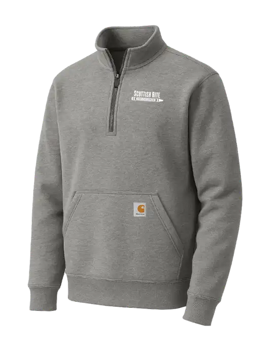 Carhartt Medium Heather Grey Midweight 1/4-Zip Mock Neck Sweatshirt w/Scottish Rite for Children Logo