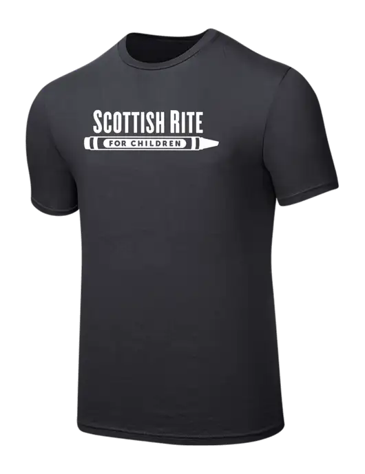 Seriously Soft Charcoal T-Shirt w/Scottish Rite for Children Logo