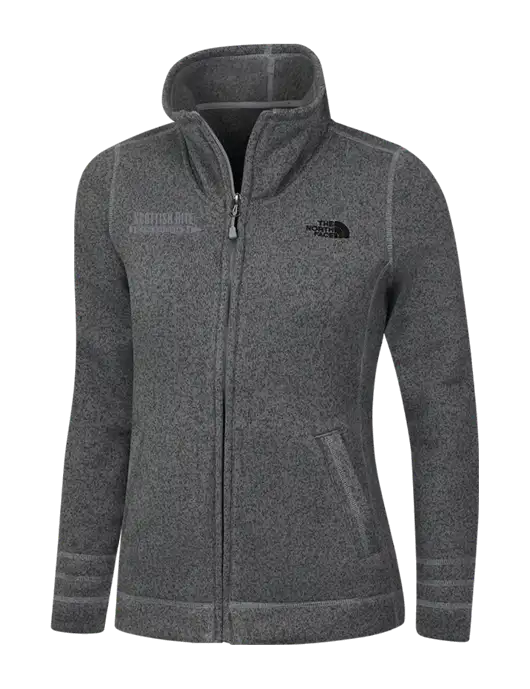 North Face Womens Medium Grey Heather Sweater Fleece Jacket w/Scottish Rite for Children Logo