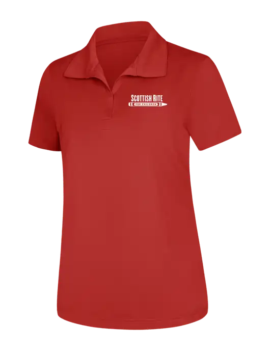 Womens Red Micropique Sport-Wick Polo w/Scottish Rite for Children Logo