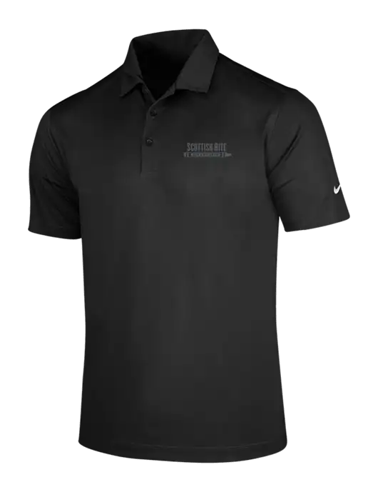 NIKE Black Dri-Fit Vertical Mesh Polo w/Scottish Rite for Children Logo