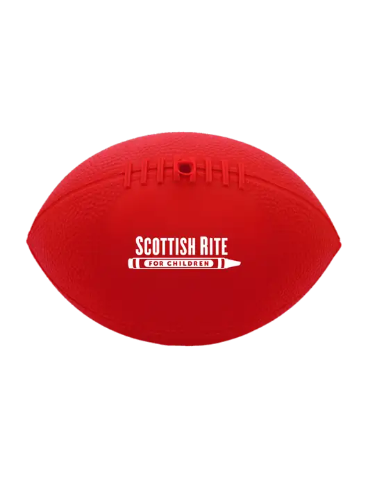 7” Durable Red Vinyl Football w/Scottish Rite for Children Logo