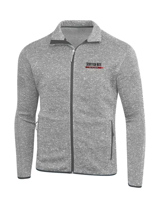 Grey Heather Sweater Fleece Jacket w/Scottish Rite for Children Logo