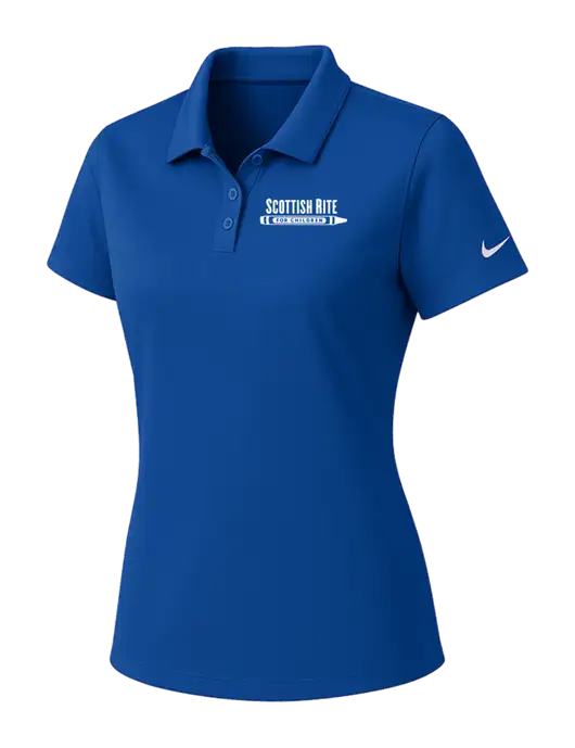 Nike Womens Dark Royal Dry Essential Solid Polo w/Scottish Rite for Children Logo