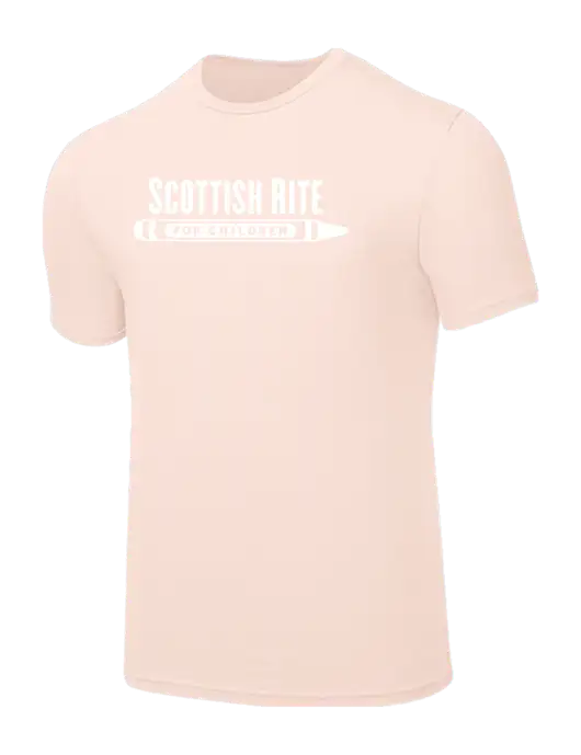 Seriously Soft Very Light Coral T-Shirt w/Scottish Rite for Children Logo