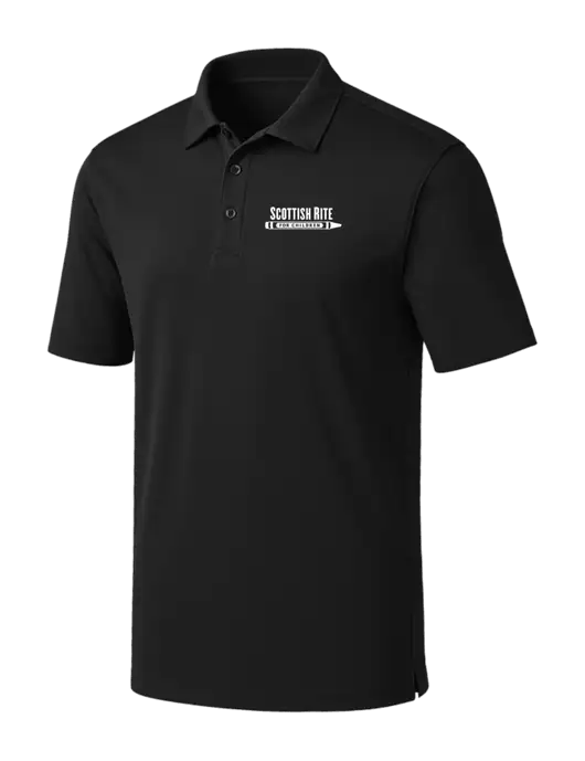 Black Silk Touch Performance Polo w/Scottish Rite for Children Logo