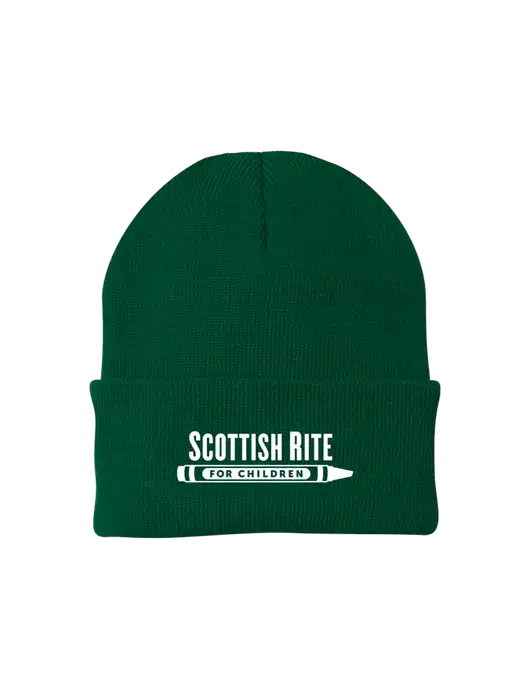 Dark Green Knit Cap w/Scottish Rite for Children Logo