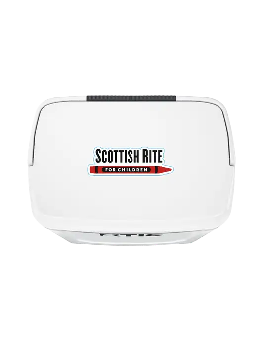 RTIC 8 QT Road Trip White Personal Hard Cooler w/Scottish Rite for Children Logo