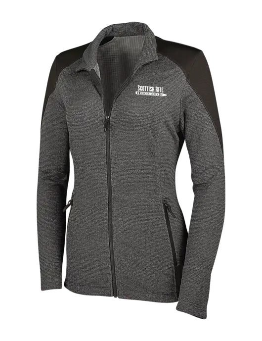 Medium Grey Heather Womens Grid Fleece Jacket w/Scottish Rite for Children Logo