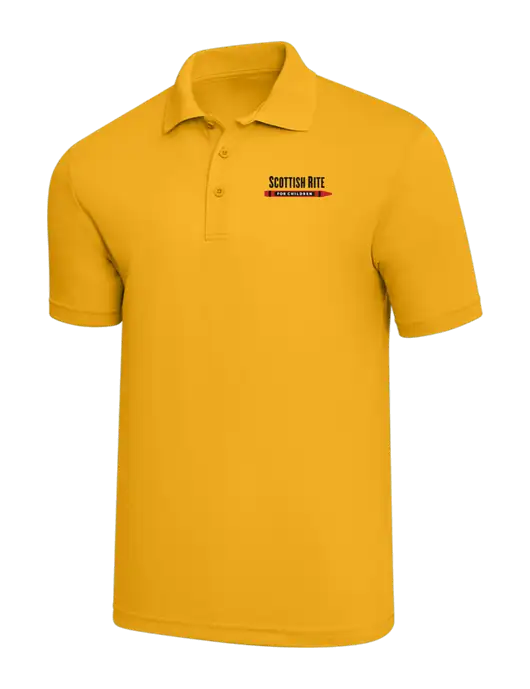 Yellow Gold PosiCharge RacerMesh Polo w/Scottish Rite for Children Logo