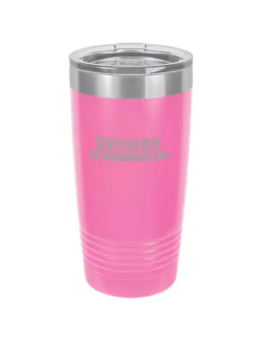 Polar Camel 20 oz Powder Coated Pink Vacuum Insulated Tumbler w/Scottish Rite for Children Logo