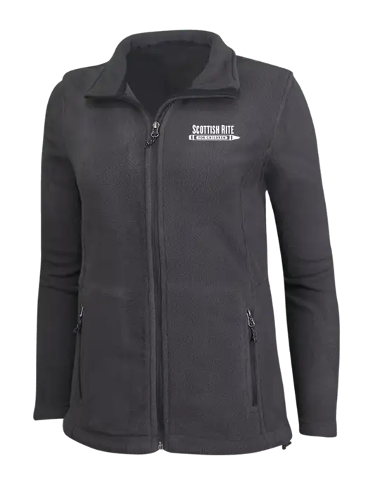 Womens Fleece Dark Grey Jacket w/Scottish Rite for Children Logo